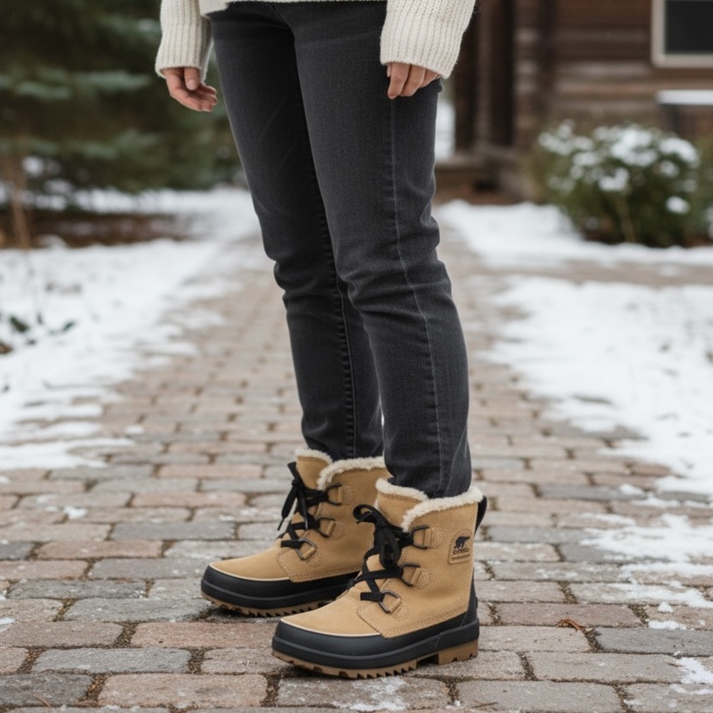 Sorel Black and Tan Winter Boots